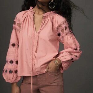 NWTs Anthropologie Forever That Girl Long Sleeve V-Neck Peasant Blouse Sz S